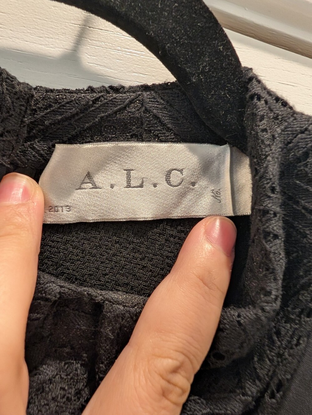 ALC Black Short-Sleeve Lace-Trim Shirt - Picture 4 of 6